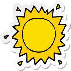 sticker of a cartoon sun