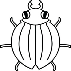 line drawing quirky cartoon beetle