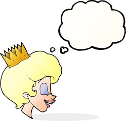 cartoon princess with thought bubble