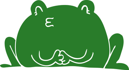 cute flat color style cartoon frog