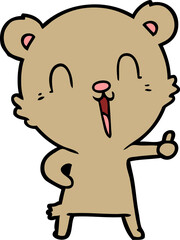 happy laughing cartoon bear