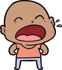 Obraz premium cartoon shouting bald man