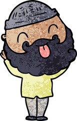 Obraz premium man with beard sticking out tongue
