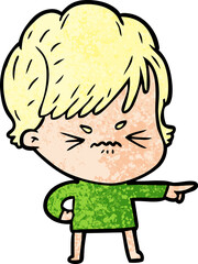 cartoon frustrated woman