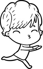cartoon woman thinking