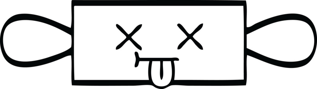 recommend clip art: line drawing cartoon of a rolling pin