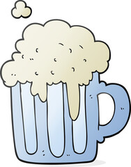 freehand drawn cartoon foamy beer