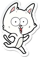 sticker of a funny cartoon cat