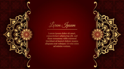 Red luxury background with mandala ornament