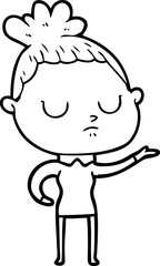 cartoon calm woman