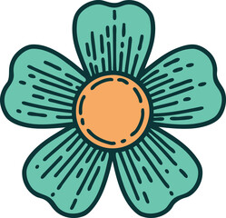 iconic tattoo style image of a flower