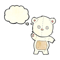 cute cartoon polar bear with thought bubble