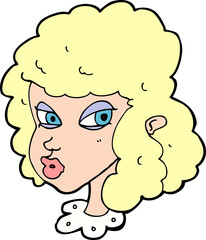 cartoon suspicious woman