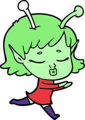 cartoon alien girl
