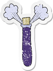 retro distressed sticker of a cartoon chemicals