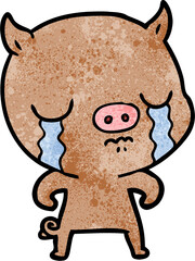 cartoon pig crying