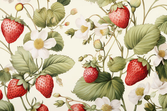 Food garden fresh red strawberry background background illustration summer berries art nature plant pattern