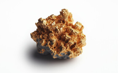 Obraz premium gold ore stone stone rock boulder minerals gold nugget white background