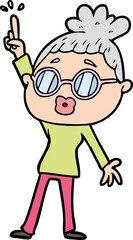 cartoon dancing woman wearing spectacles