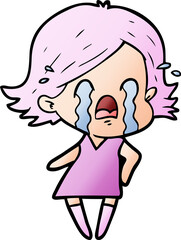 cartoon woman crying
