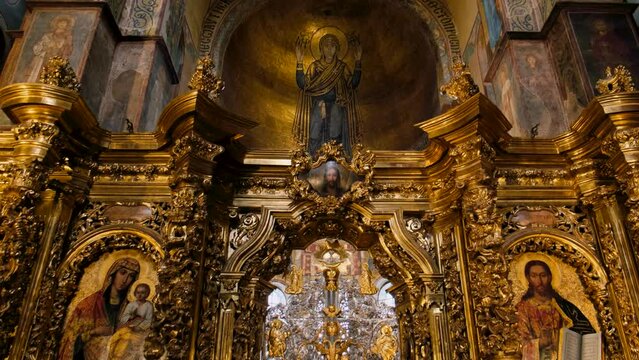 Image of Orans under the dome at Saint Sophia Cathedral, architectural monument of Kievan Rus', a world-famous Catholic church in Kyiv City, Ukraine. UNESCO World Heritage