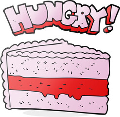 freehand drawn cartoon cake