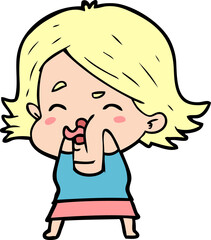 cartoon girl pulling face