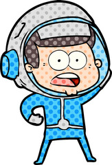 cartoon surprised astronaut