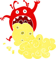 cartoon gross monster being sick