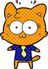 cartoon surprised cat