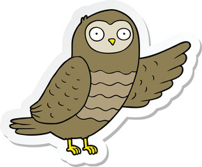sticker of a cartoon owl pointing