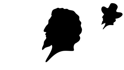 Hugo Grotius, black isolated silhouette