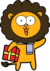 happy cartoon lion