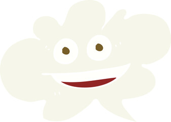 flat color illustration of cloud speech bubble with face