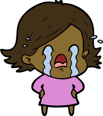 cartoon woman crying