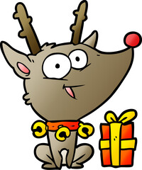Fototapeta premium cartoon christmas reindeer