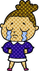 cartoon crying woman