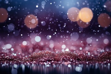Fototapeta na wymiar Capturing the enchantment of Christmas, this photo showcases a mesmerizing bokeh of snowflakes against a light background, creating a festive and holiday atmosphere. 