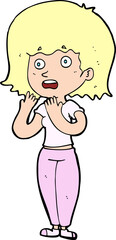 cartoon shocked woman