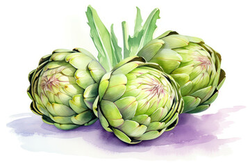 Fototapeta premium Raw market background healthy artichoke food vegetables fresh green organic plant