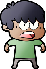 worried cartoon boy