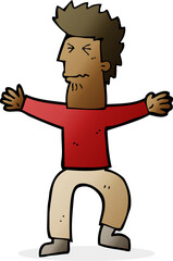 cartoon stressed out man