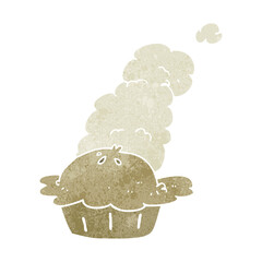 freehand retro cartoon hot pie