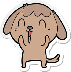 sticker of a cute cartoon dog