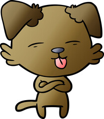 Obraz premium cartoon dog sticking out tongue