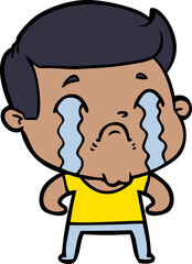 Obraz premium cartoon man crying