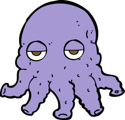 cartoon alien squid face