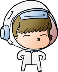 cartoon curious astronaut
