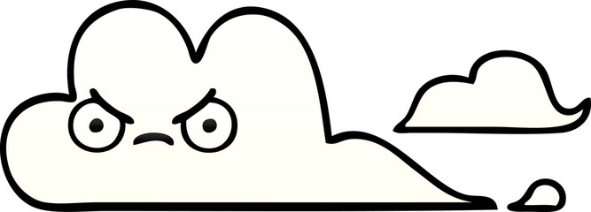 gradient shaded cartoon of a white cloud