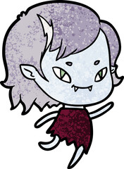 cartoon friendly vampire girl running